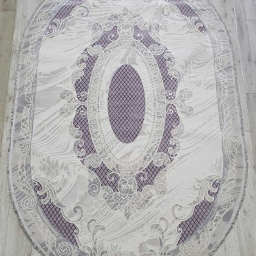 Турецкий ковер Amatis Lux 36565A OVAL GREY / LILA