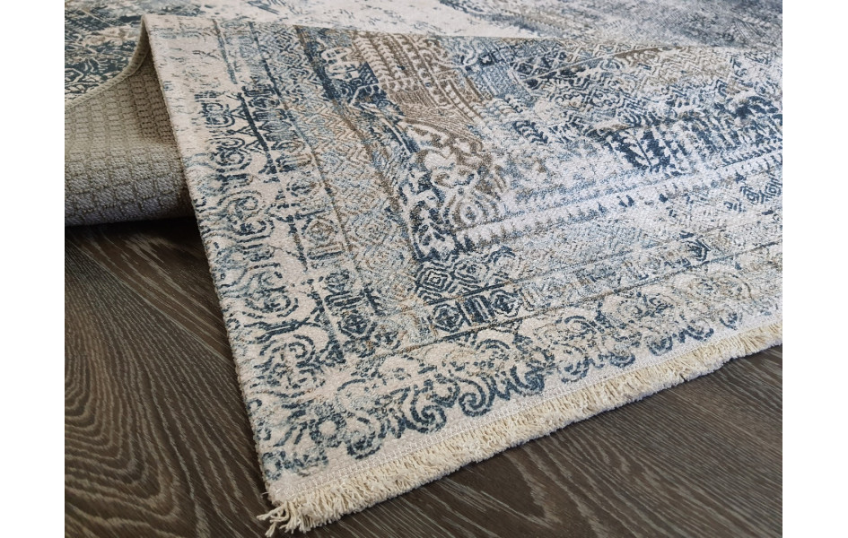 Безворсовый ковер лофт дизайн BANCO P1037 BEIGE-NAVY