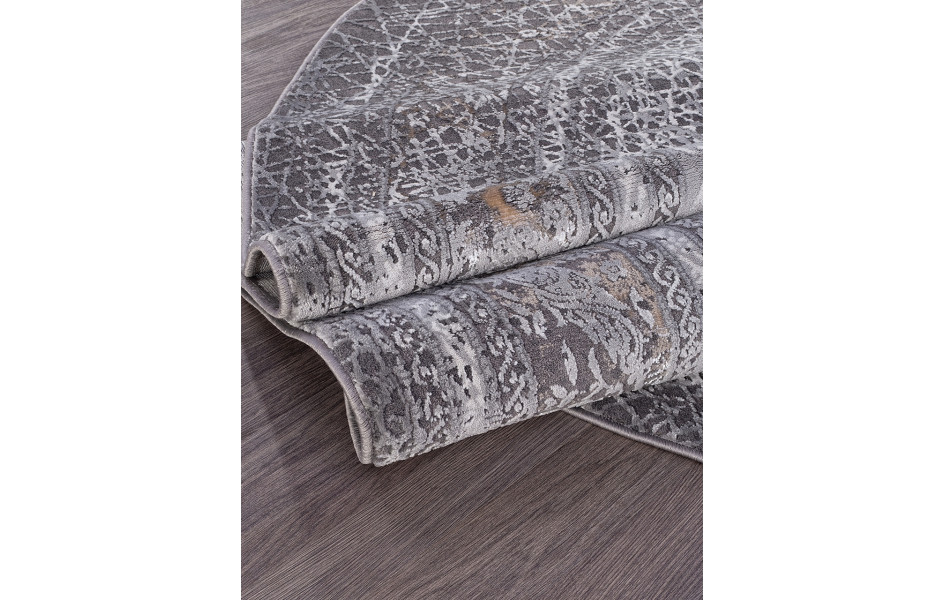Ковер 34333 - 958 GREY / BROWN - Овал - коллекция GRAND