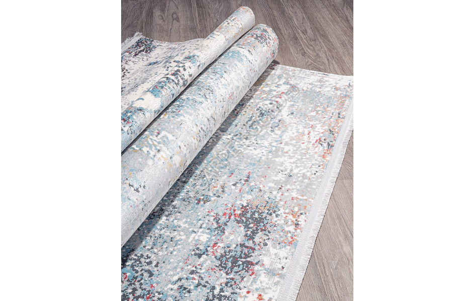 Ковер турецкий K405B - L.GRAY / BLUE MAXELL