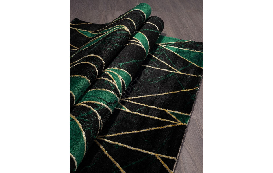Черный ковер 04459Y - GREEN / GREEN OMEGA