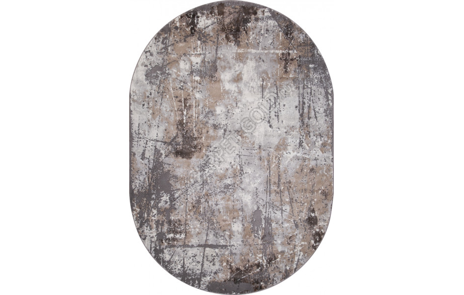 Ковер 3433 - GRAY-BEIGE - Овал - коллекция GRAFF