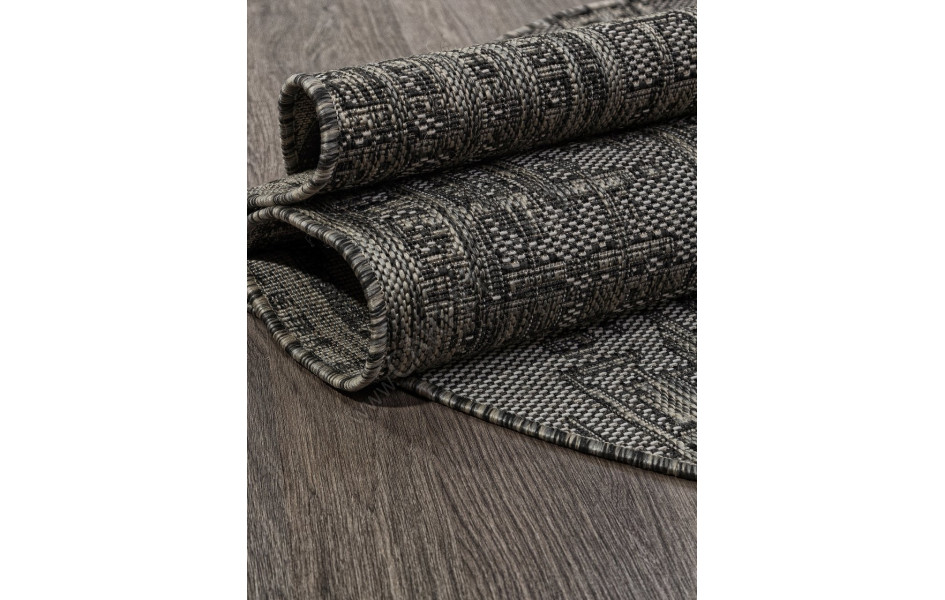 Ковер S144 - BLACK-GRAY - Овал - коллекция KAIR