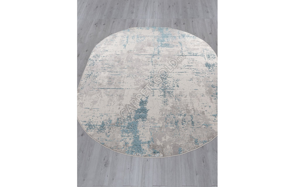 Ковер F169 - CREAM-D.BLUE - Овал - коллекция LIMAN